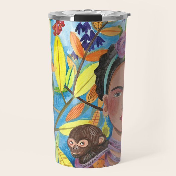 Woman and her parrots Travel Mug Gallery Image 1