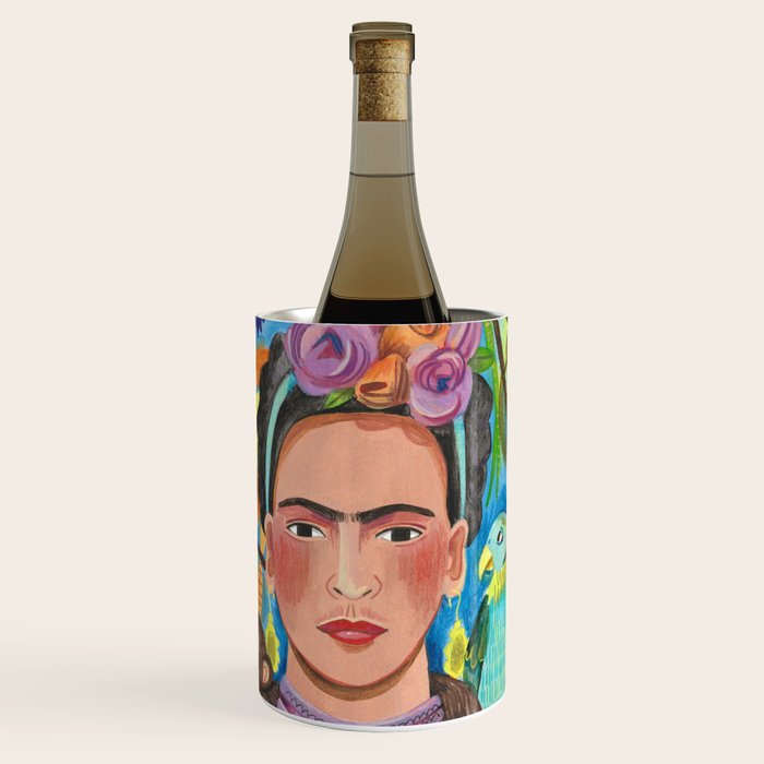 Woman and her parrots Wine Chiller Gallery Image 3