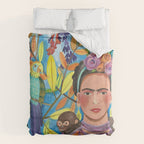 Woman and her parrots Duvet Cover Gallery Image 6
