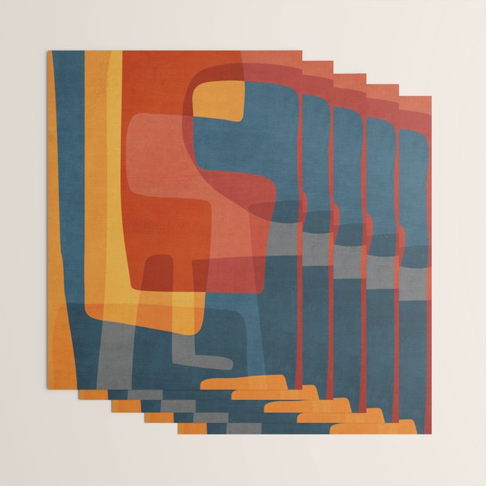 Blue Red Yellow MCM Art Wrapping Paper Gallery Image 3