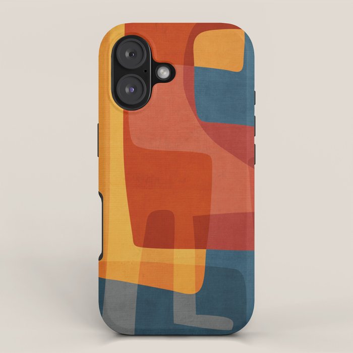 Blue Red Yellow MCM Art iPhone Case Gallery Image 1