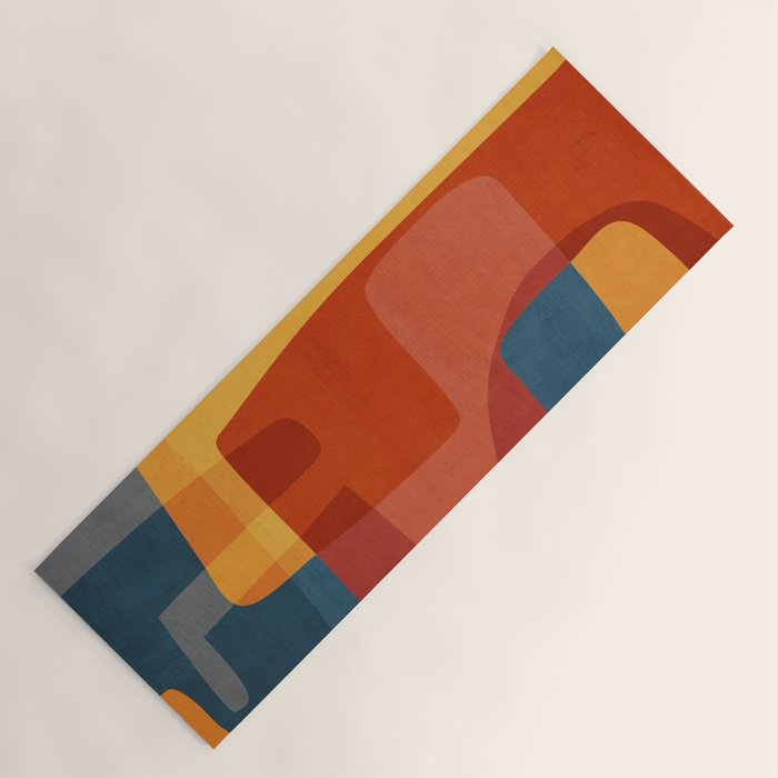 Blue Red Yellow MCM Art Yoga Mat Gallery Image 1