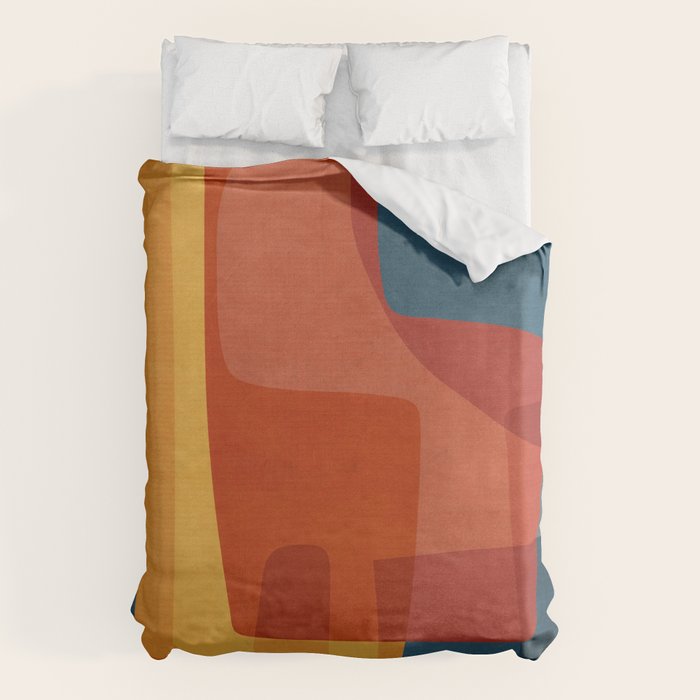 Blue Red Yellow MCM Art Duvet Cover Gallery Image 6