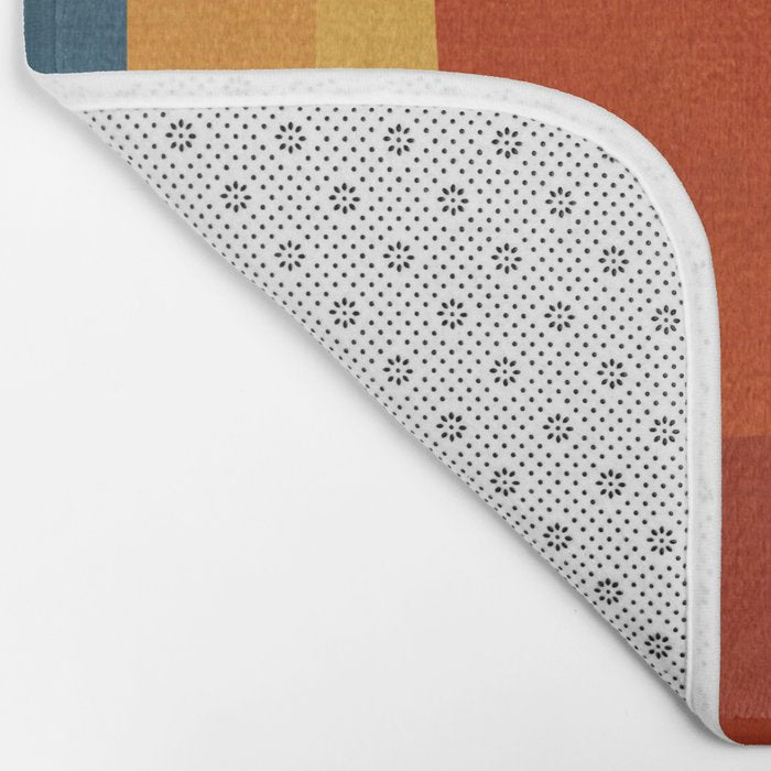 Blue Red Yellow MCM Art Bath Mat Gallery Image 2