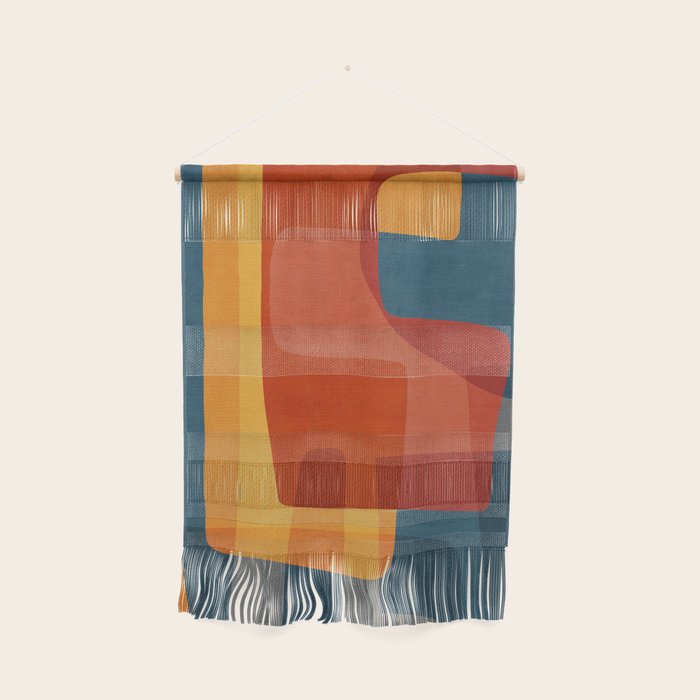Blue Red Yellow MCM Art Wall Hanging Gallery Image 1