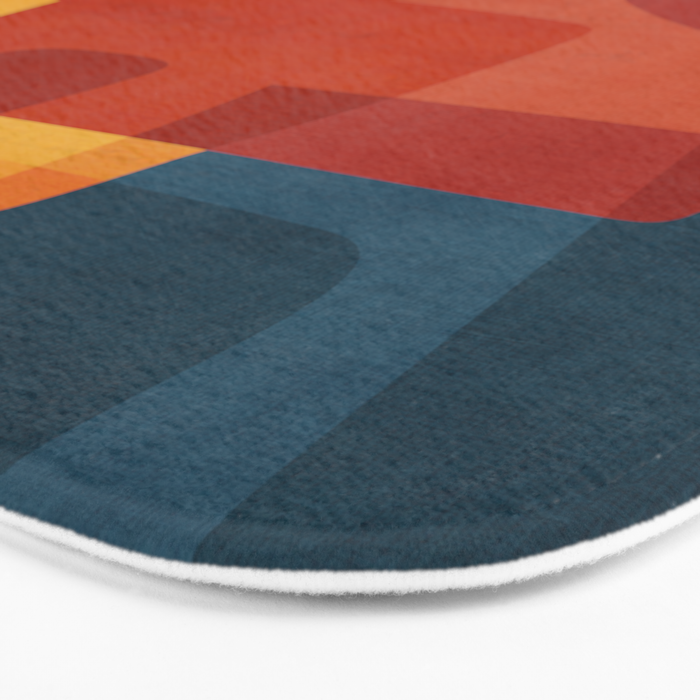 Blue Red Yellow MCM Art Bath Mat Gallery Image 3