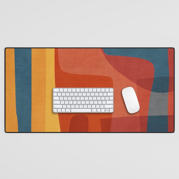 Blue Red Yellow MCM Art Desk Mat Gallery Image 1