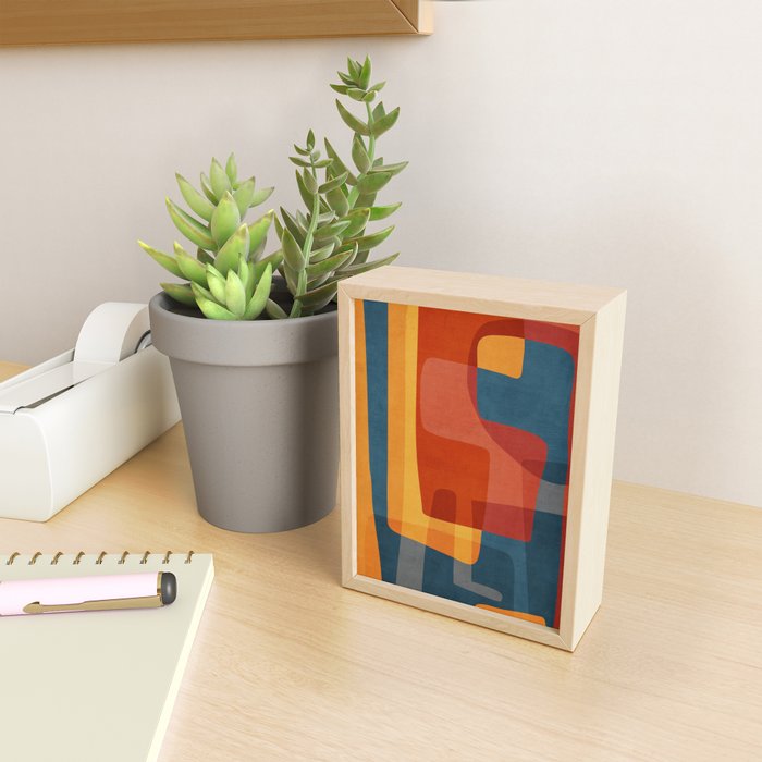 Blue Red Yellow MCM Art Mini Art Print Gallery Image 2