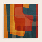 Blue Red Yellow MCM Art Wood Wall Art Gallery Image 1
