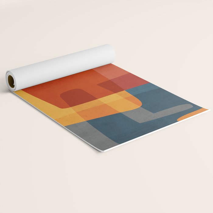 Blue Red Yellow MCM Art Yoga Mat Gallery Image 2