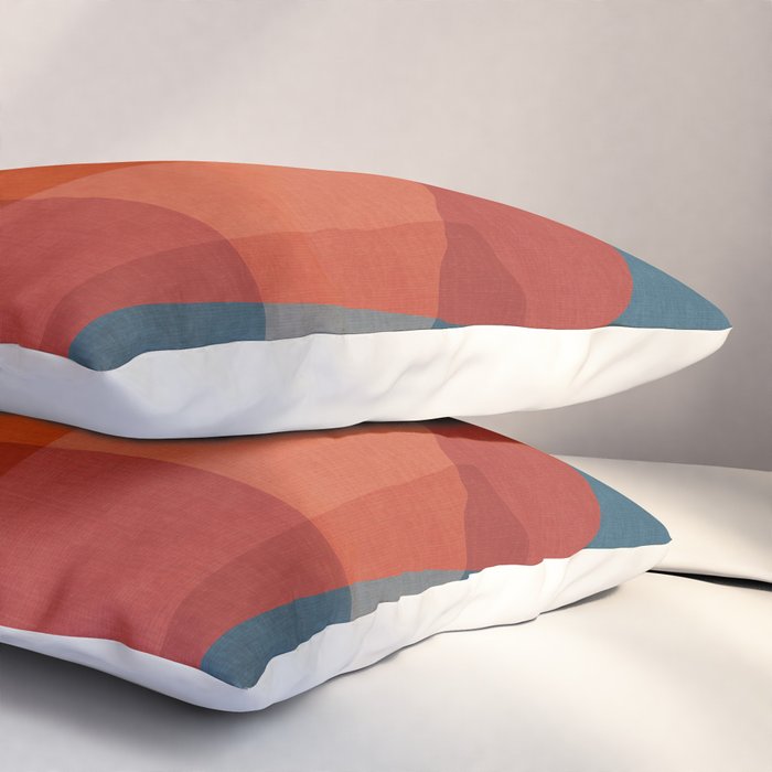 Blue Red Yellow MCM Art Pillow Sham Gallery Image 3