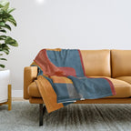 Blue Red Yellow MCM Art Throw Blanket Gallery Image 1