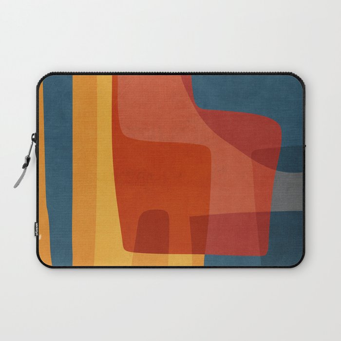 Blue Red Yellow MCM Art Laptop Sleeve Gallery Image 1