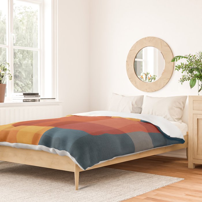 Blue Red Yellow MCM Art Duvet Cover Gallery Image 2