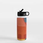 Blue Red Yellow MCM Art Water Bottle Gallery Image 1
