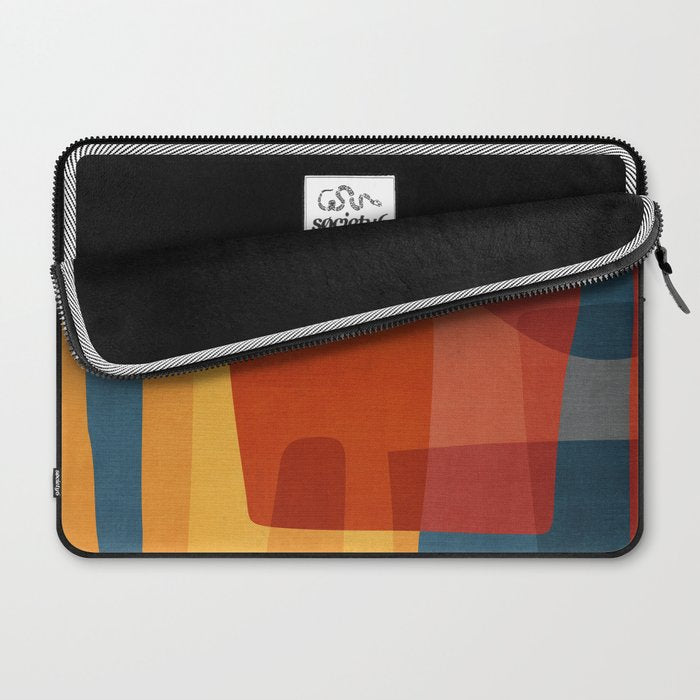 Blue Red Yellow MCM Art Laptop Sleeve Gallery Image 2