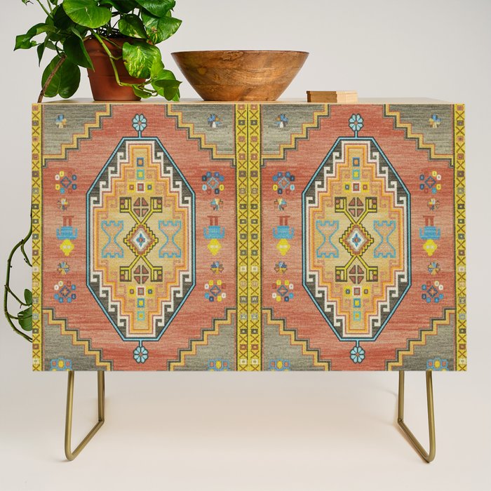 Moroccan Berber Geometric Rug Pattern Credenza Gallery Image 1