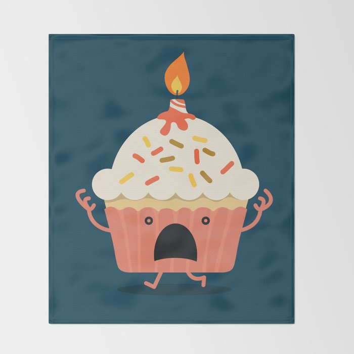 Cupcake on fire Throw Blanket Gallery Image 2