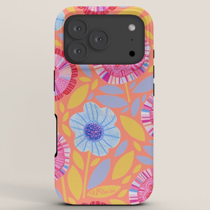 Folk Floral Blossoms in Sweet Peach iPhone Case Gallery Image 7