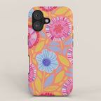 Folk Floral Blossoms in Sweet Peach iPhone Case Gallery Image 1