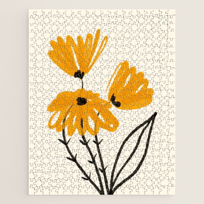 The Cosmo Yellow Flowers 02 Jigsaw Puzzle Gallery Image 1
