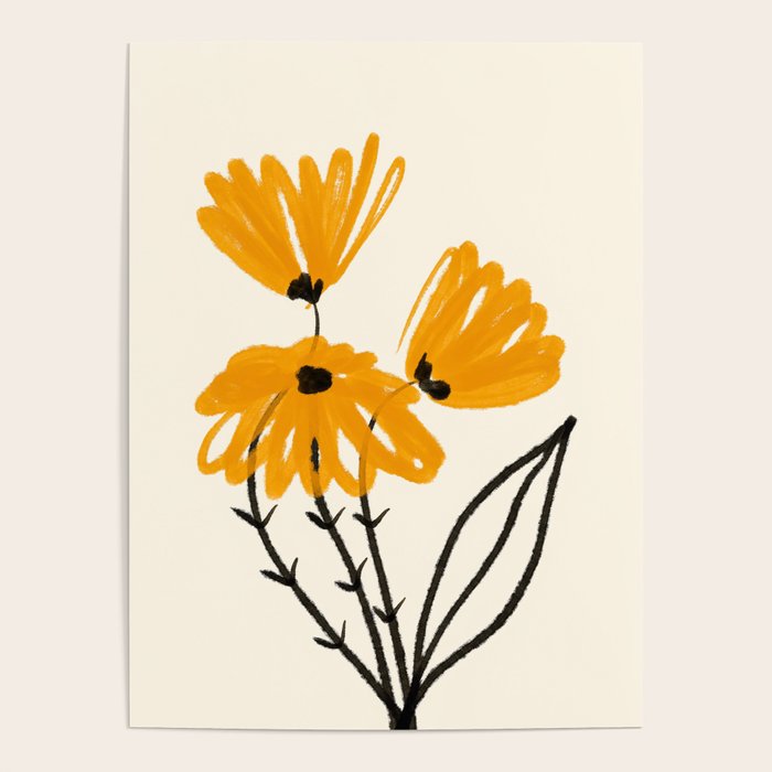 The Cosmo Yellow Flowers 02 Poster Gallery Image 4