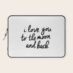 I Love You to the Moon and Back black-white kids room typography poster home wall decor canvas Laptop Sleeve Gallery Image 1