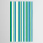 Classic Stripes XXVII - Beachy Blue and Green Tablecloth Gallery Image 2