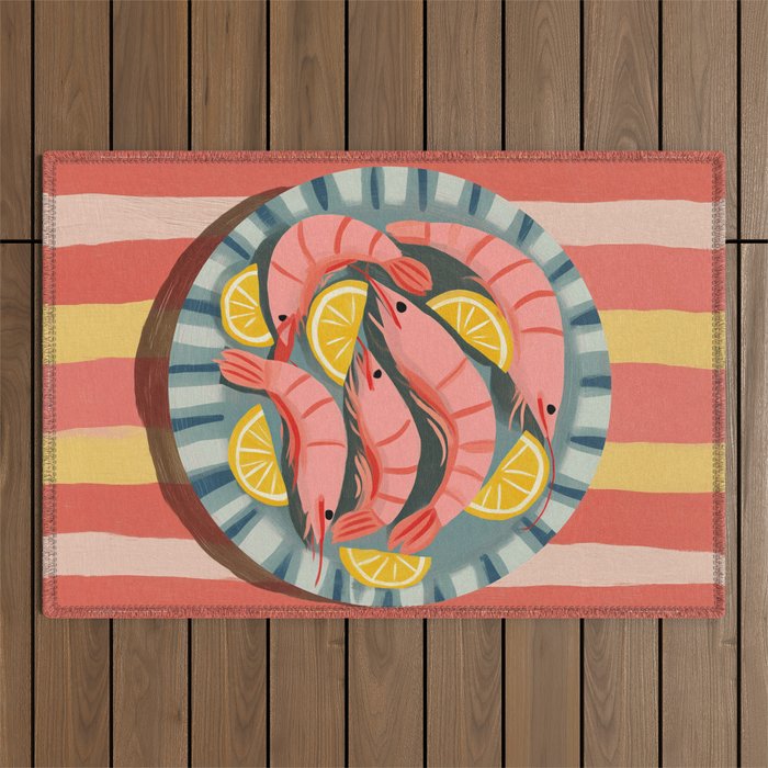 Shrimp Picnic Outdoor Rug Gallery Image 1