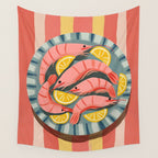 Shrimp Picnic Wall Tapestry Gallery Image 4
