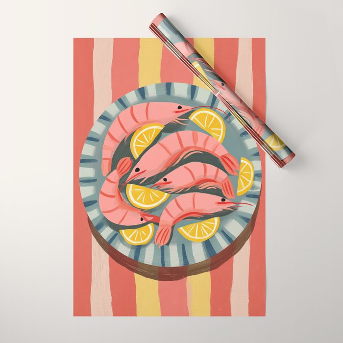 Shrimp Picnic Wrapping Paper Gallery Image 1