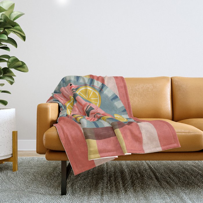 Shrimp Picnic Throw Blanket Gallery Image 1