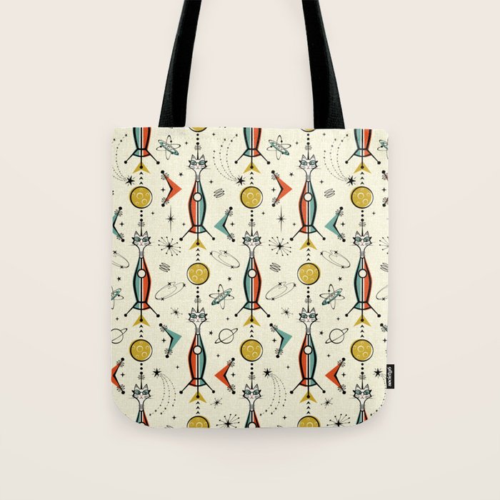 Atomic Kitty Rockets ©studioxtine Tote Bag Gallery Image 1