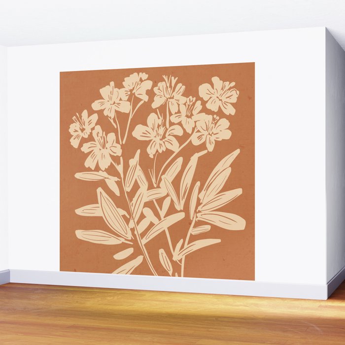 Minimalist Flowers 4 Wall Mural Gallery Image 2