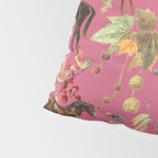 HORSES and Forest Plants on the Raspberry Pink Background  Pillow Sham Gallery Image 4