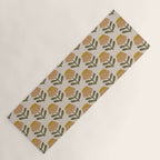 Retro Floral Mustard - Mid Century Modern Daisy Yoga Mat Gallery Image 1