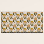Retro Floral Mustard - Mid Century Modern Daisy Desk Mat Gallery Image 3