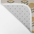 Retro Floral Mustard - Mid Century Modern Daisy Bath Mat Gallery Image 2