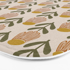 Retro Floral Mustard - Mid Century Modern Daisy Bath Mat Gallery Image 3