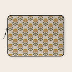 Retro Floral Mustard - Mid Century Modern Daisy Laptop Sleeve Gallery Image 1