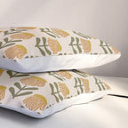 Retro Floral Mustard - Mid Century Modern Daisy Pillow Sham Gallery Image 3