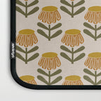 Retro Floral Mustard - Mid Century Modern Daisy Laptop Sleeve Gallery Image 3