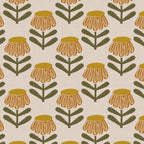 Retro Floral Mustard - Mid Century Modern Daisy Coffee Mug Gallery Image 2