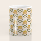 Retro Floral Mustard - Mid Century Modern Daisy Coffee Mug Gallery Image 4