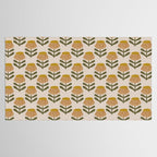 Retro Floral Mustard - Mid Century Modern Daisy Tablecloth Gallery Image 2
