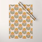 Retro Floral Mustard - Mid Century Modern Daisy Wrapping Paper Gallery Image 1
