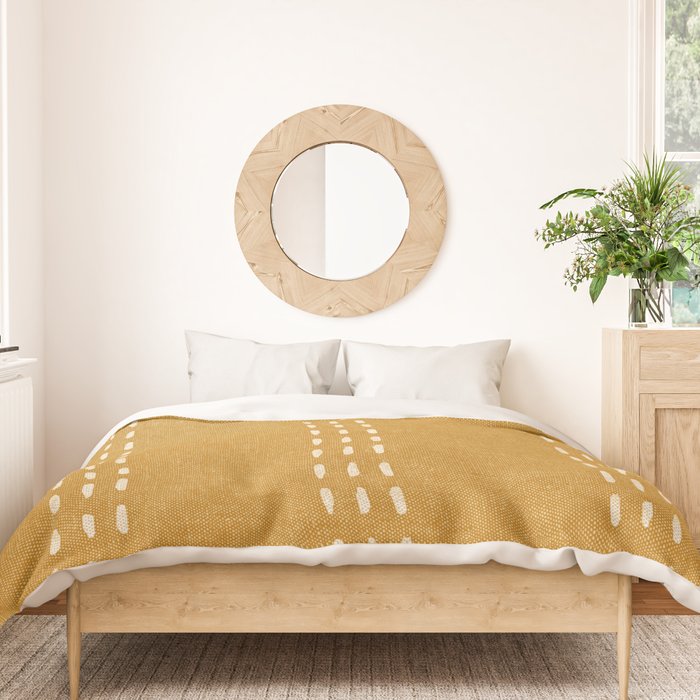boho vertical stitch - mustard Duvet Cover Gallery Image 3