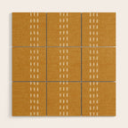 boho vertical stitch - mustard Wood Wall Art Gallery Image 1