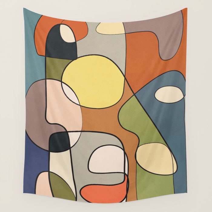 Abstract Line Art 08 Wall Tapestry Gallery Image 1
