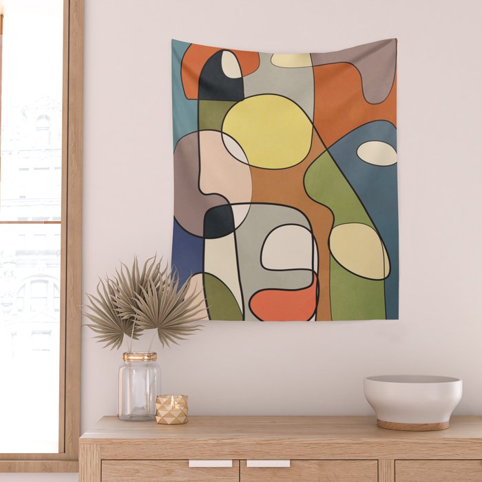Abstract Line Art 08 Wall Tapestry Gallery Image 2